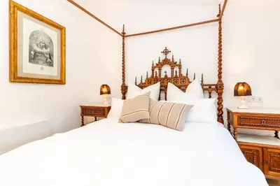 Cama o camas de una habitación en El Huerto - Großzügiges Appartment in Katalanischer Masia