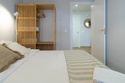 Cama o camas de una habitación en Budget Beach Studio 23