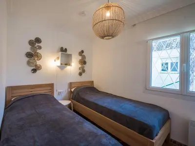Cama o camas de una habitación en Apartamento en Cala Cristus