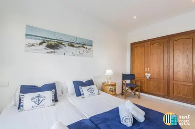 Cama o camas de una habitación en Villa Inge en Platja d'Aro