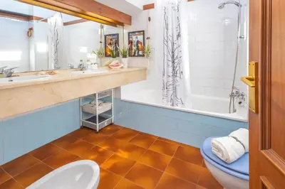 Un baño de Acogedora casa con piscina en Sant Antoni Calonge