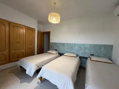 Cama o camas de una habitación en Casa Mas Cabañas con piscina infinita con playa