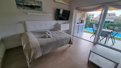 Una televisión o centro de entretenimiento en VIDABRAVA, Sagaro garden loft
