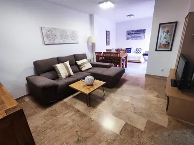 Zona de estar de Apartamento a 150m de la playa