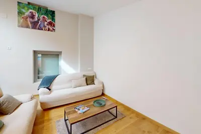 Zona de estar de Can Xec - casa reformada Pals