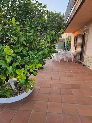 Jardín al aire libre en Apartment mit Bergblickterrasse bei Lloret de Mar