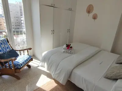 Cama o camas de una habitación en Apartamento Espectacular Frente al Mar en Playa de Aro, Costa Brava - ES-209-76