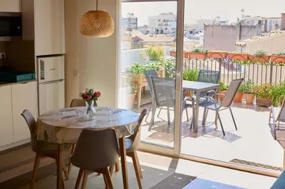 Un balcón o terraza de Apartment Blanes beach, Costa Brava