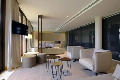 Una televisión o centro de entretenimiento en Hotel Mas Solà