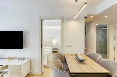 Una televisión o centro de entretenimiento en Can Muntaner Duplex