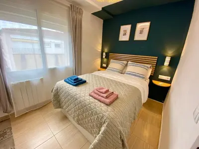 Cama o camas de una habitación en Apart. comfortable i modern Calella de Palafrugell, Wi-Fi, piscina