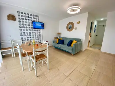 Zona de estar de Apart. comfortable i modern Calella de Palafrugell, Wi-Fi, piscina
