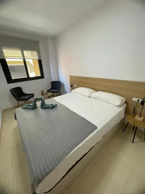 Cama o camas de una habitación en Apartament Mar Beach Lloret