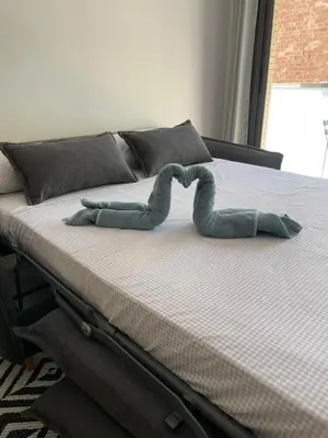 Cama o camas de una habitación en Apartament Mar Beach Lloret