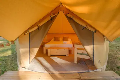Cama o camas de una habitación en Camping Pla de la Torre