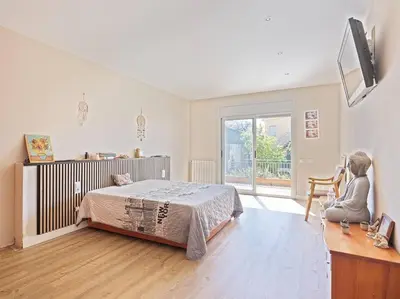 Cama o camas de una habitación en Villa Marítima in Pineda de Mar