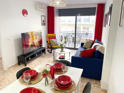 Zona de estar de Red Apartment Lloret
