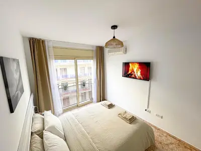 Cama o camas de una habitación en Red Apartment Lloret