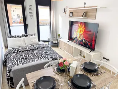 Cama o camas de una habitación en Black Style Apartment
