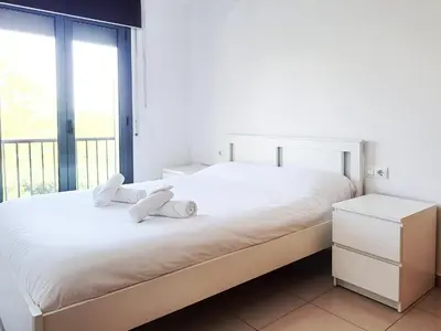Cama o camas de una habitación en Apartamento en alquiler turístico en Girona ciudad