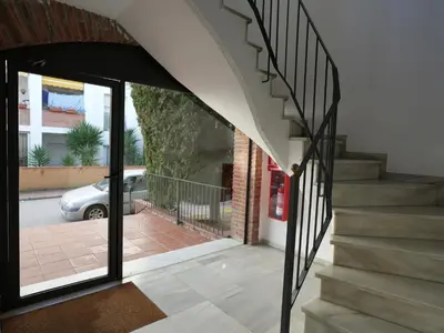 Plano de Quiet Studio in Fenals with Balcony, Pool and Workspace for Medium-Term Rental