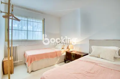 Cama o camas de una habitación en Apartamento con vistas al mar en S'agaró