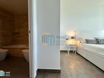 Cama o camas de una habitación en Apartamento Nereides en Platja d'Aro