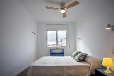 Cama o camas de una habitación en Blanes Beach front Apartment