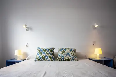 Cama o camas de una habitación en Blanes Beach front Apartment