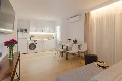Cama o camas de una habitación en Estupendo apartamento en Lloret de Mar