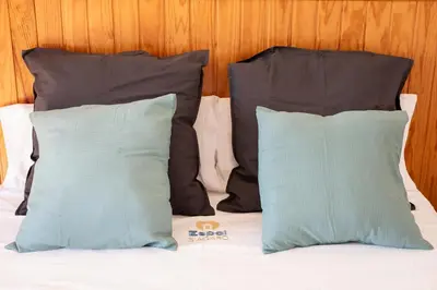 Cama o camas de una habitación en Vista mar en S'Agaró a 100m de la playa