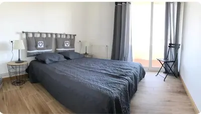 Cama o camas de una habitación en Bel appartement VUE MER