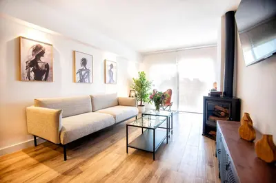 Zona de estar de Amazimg apartment at 200m from the beach