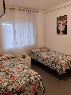 Cama o camas de una habitación en Precioso apartamento equipado