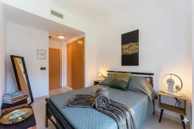 Cama o camas de una habitación en PJS – Terraza, Piscina y Parking en Tossa