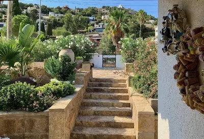 Jardín al aire libre en Villa Marlena, Calonge, Costa Brava,1 luxe private studio-appartement with private pool in quiet area, adults only, Catalonia, Spain