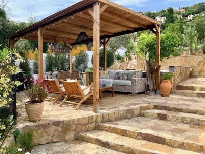 Jardín al aire libre en Villa Marlena, Calonge, Costa Brava,1 luxe private studio-appartement with private pool in quiet area, adults only, Catalonia, Spain