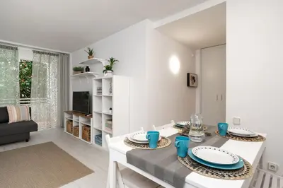 Zona de estar de Bitacora Comfortable quiet flat near the beach