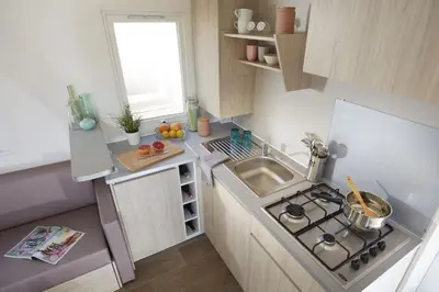 Una cocina o zona de cocina en Càmping Bellsol