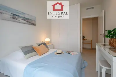 Cama o camas de una habitación en Apartament Mar Blau
