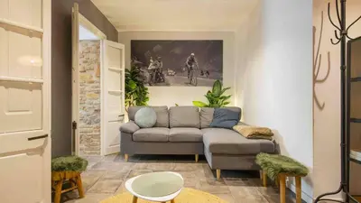 Zona de estar de Chic apartment in Girona center