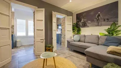 Zona de estar de Chic apartment in Girona center