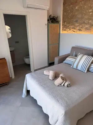 Cama o camas de una habitación en Dúplex amb vistes al mar 150 meters Optimist Trophy Esplanade