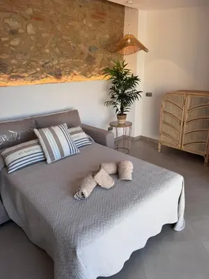Cama o camas de una habitación en Dúplex amb vistes al mar 150 meters Optimist Trophy Esplanade