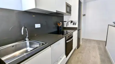 Una cocina o zona de cocina en EVH-103 Apartamento completo con terraza y parking