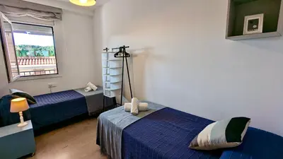 Cama o camas de una habitación en EVH-103 Apartamento completo con terraza y parking