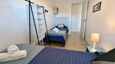 Cama o camas de una habitación en EVH-103 Apartamento completo con terraza y parking