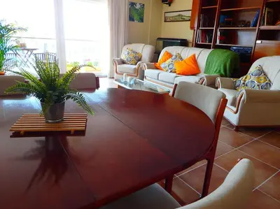 Zona de estar de SEAFRONT VIEW-Nice Appartment in Downtown Blanes