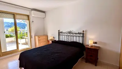 Cama o camas de una habitación en EVH108 Apartamento con gran terraza