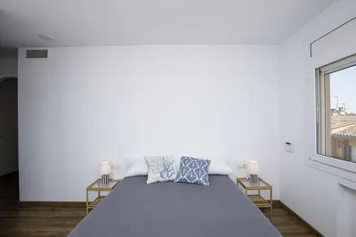 Cama o camas de una habitación en Bonita casa en Sant Gregori